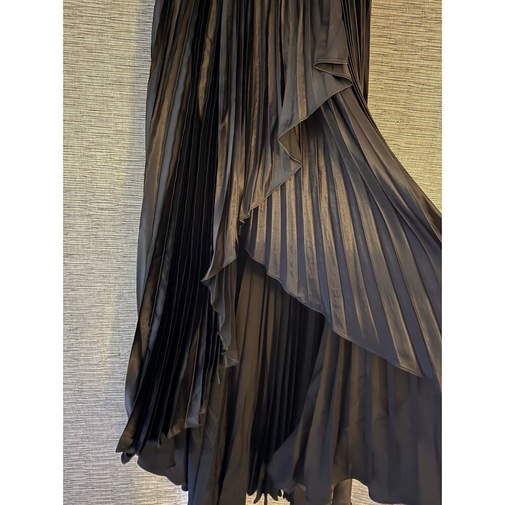 Wedding Formal Prom A-Line One Shoulder Dress Gown, Black, Size 4 - Picture 3 of 8